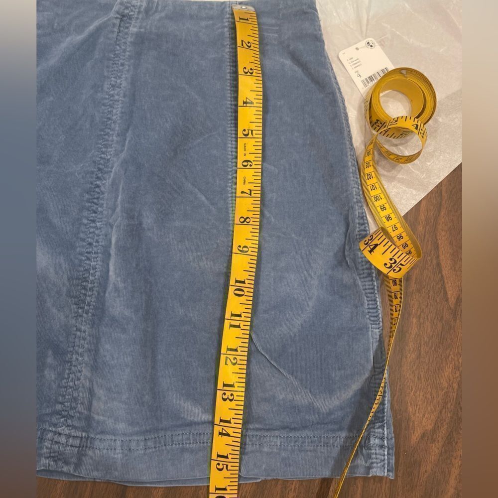 Free People Modern Femme Cord Mini Skirt In Metal Blue .Size 4 - Picture 13 of 13